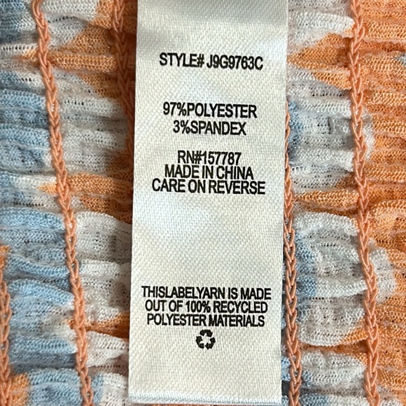 Jolie & Joy Summer Smocked Skirt Set printed peach blue white multicolor size XL - Picture 15 of 16